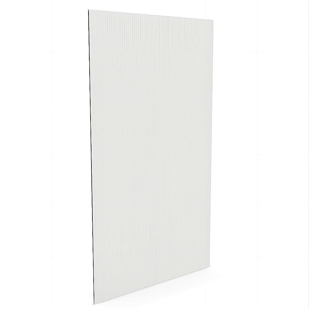 100cm Reeded Glass Shower Screen with Black F-Brackets and Floor F-Bracket โ image 4