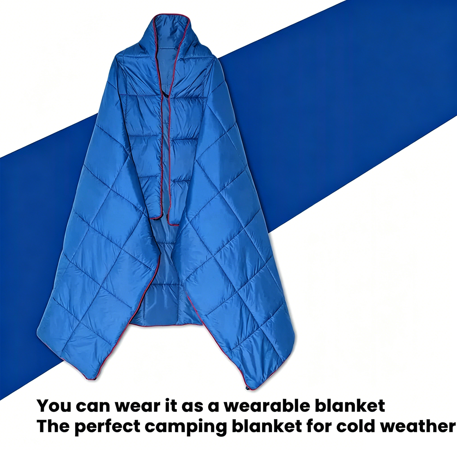 Down Camping Blanket Camping Hiking Puffy down Blanket Packable Lightweight Blue — image 3