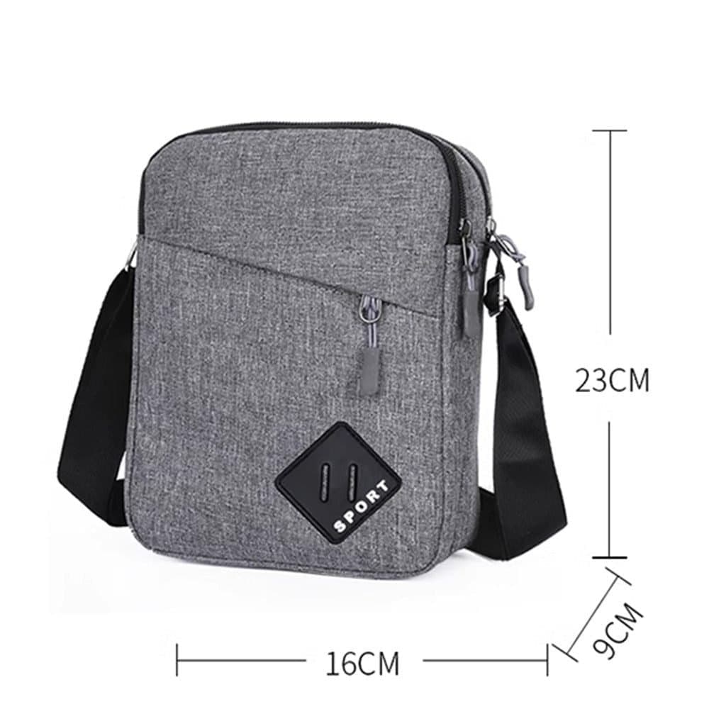 Multifunctional Waterproof Shoulder Bag, 2 Compartments, Black, 16x23x9cm — image 6