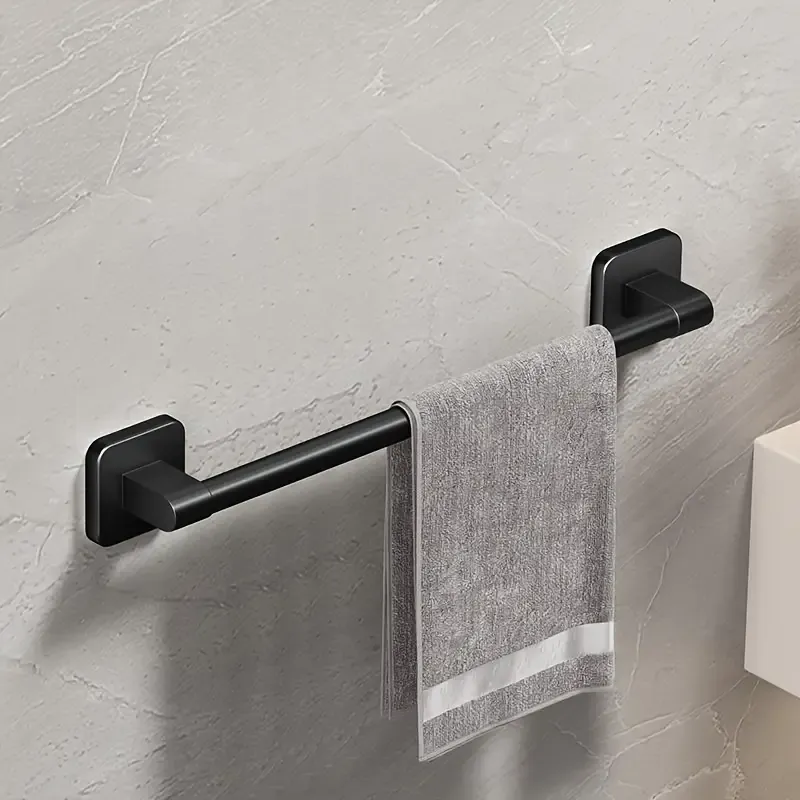 50cm space aluminum gunmetal gray towel bar, easy drill-free installation, anti-corrosion and rust-proof, bathroom towel storage, practical and stylish โ image 3