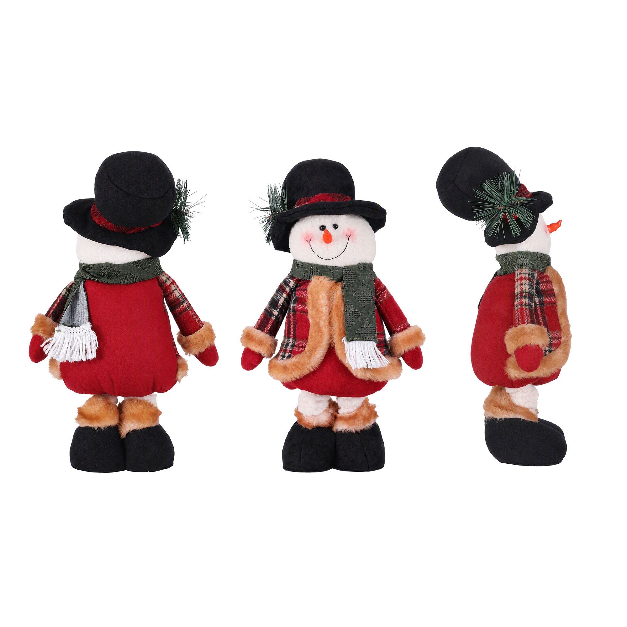 Jingle Jollys Christmas Snowman Ornament 40-56cm Telescopic Tabletop Decoration Doll, Adjustable Length For Tabletop, Window, Mantel, Indoor Holiday