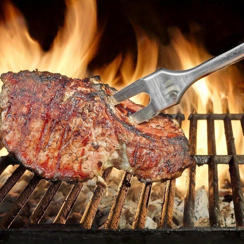 2pcs Stainless Steel Carving Fork for Meat, Heavy-Duty Long Heat-Resistant Handle for Grilling Cooking Serving BBQ — image 2