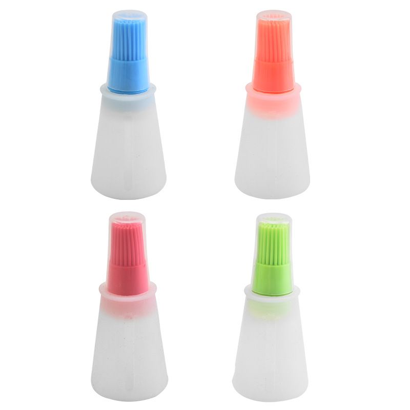 4 pcs Silicone Oil bottle brush, BBQ/Pastry Basting Brushes,Silicone Cooking Grill Barbecue Baking Pastry -Random Color