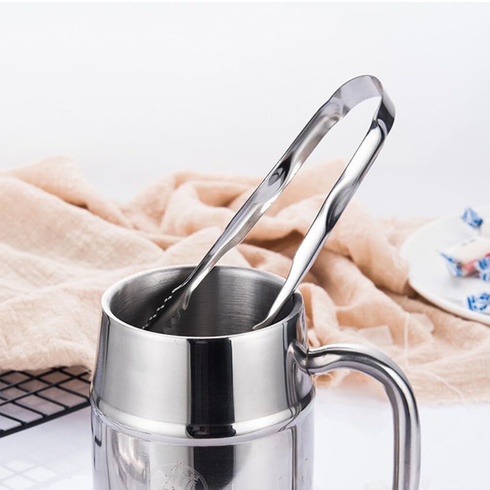 3 PCS Stainless Steel Ice Tongs with Teeth, 8 Inch Serving Tongs Apppetizer Tongs for Coffee Bar, Tea Party, Desserts Party — image 3