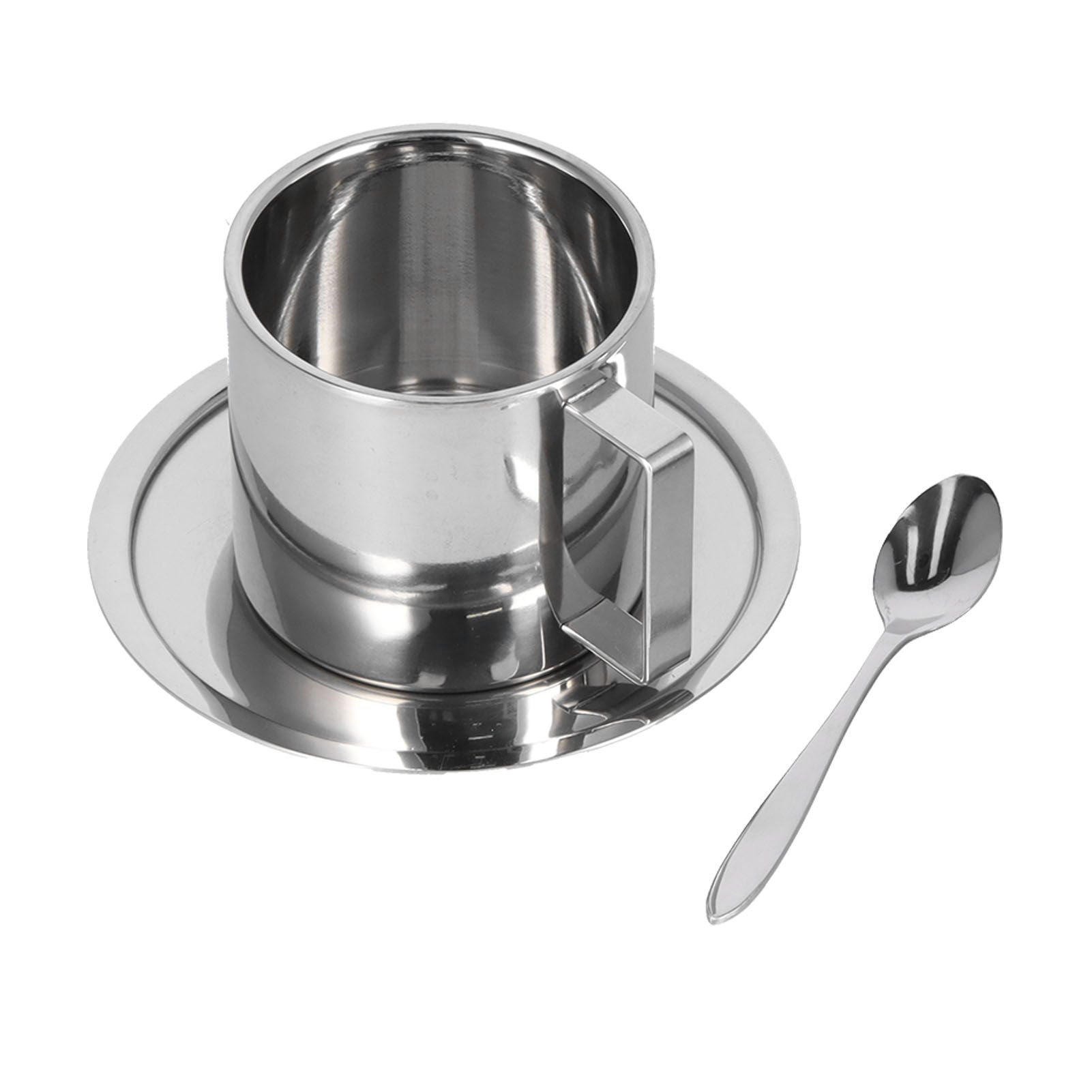 3PCS/Set Insulated Coffee Cup Set Stainless Steel Double Walled Mugs Milk Tea Cup with Saucer Spoon Set280ML โ image 6