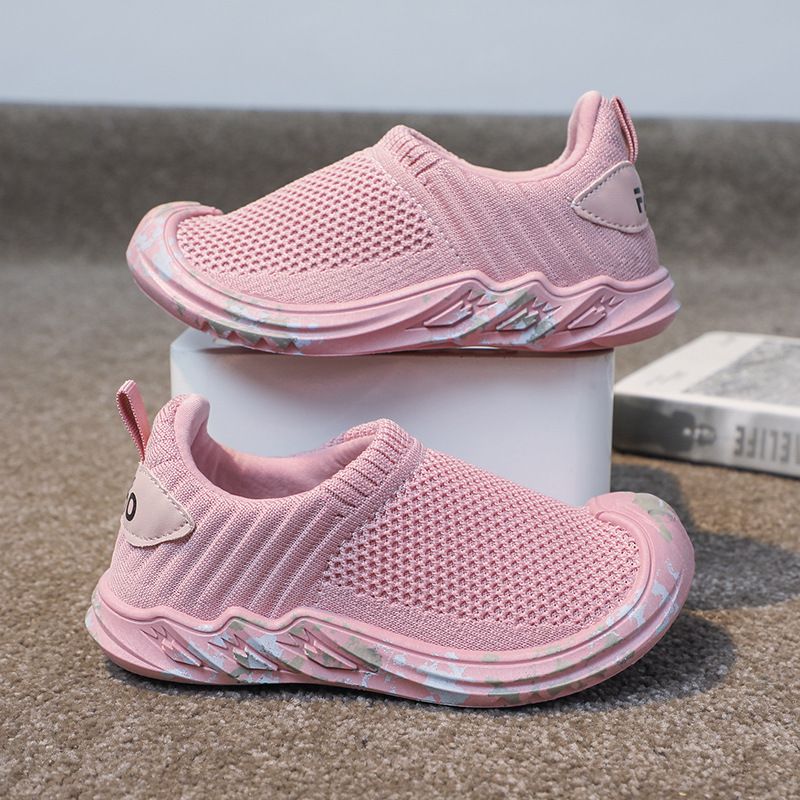 Kids Breathable Fly Woven Running Shoes Pink 32 yards inside length 19.5CM — image 4