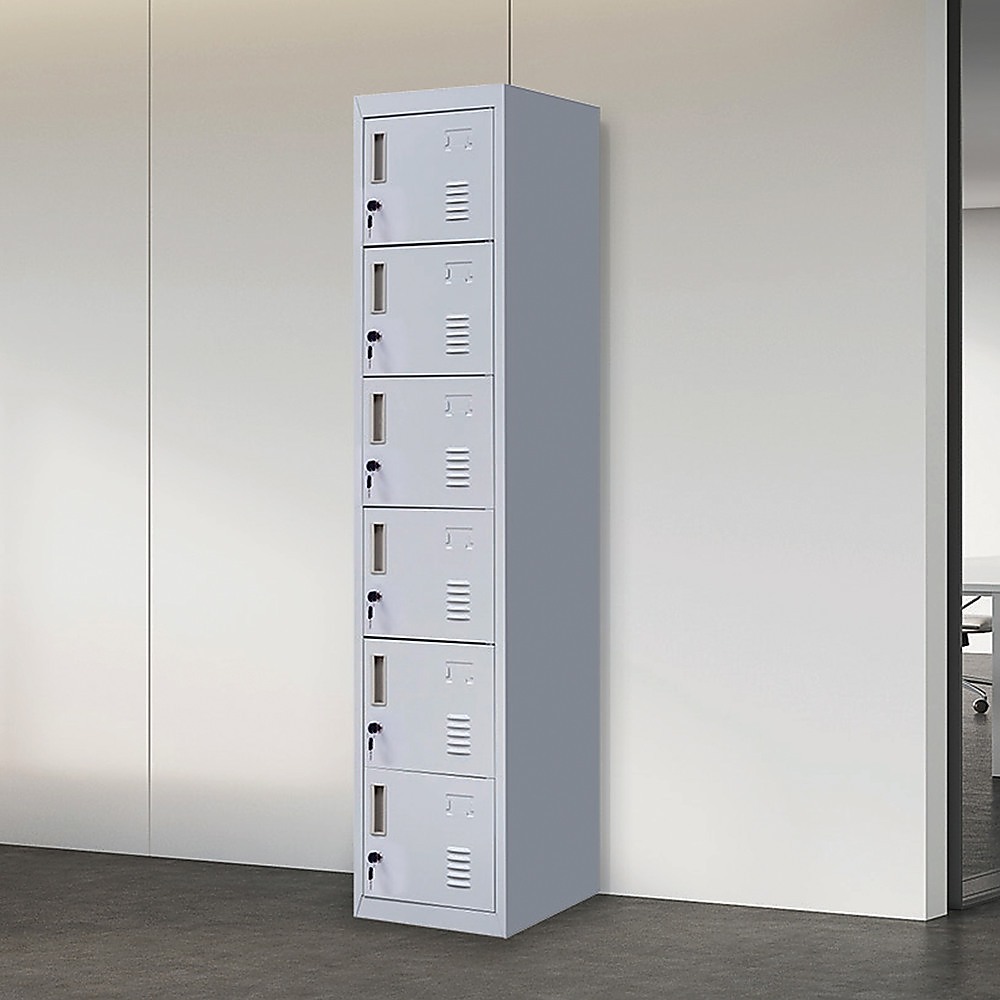 6-Door Locker for Office Gym Shed School Home Storage — image 2