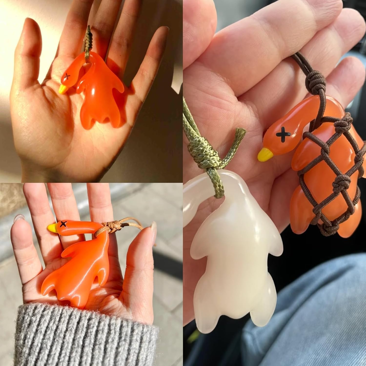 6 Pcs Duck Car Pendant, Violetfox Color-Changing Duck Sunscreen Tester UV Temperature Reminder, Funny Cute Roast Hanging Ornament for Car Mirror Bicycles Bags — image 5
