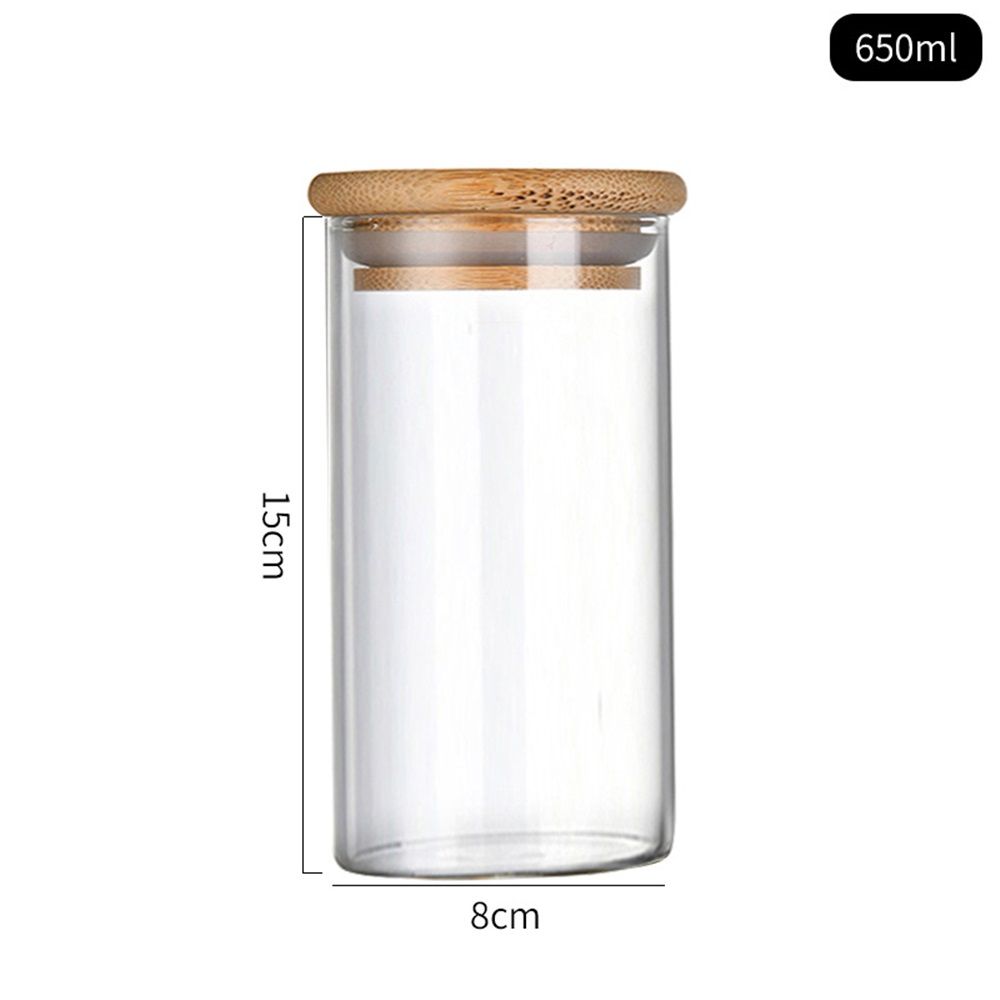 2 PCS Small Glass Storage Jars with Airtight Lids,650ml Cute Clear Storage container with Lid,Glass Pantry Canister for Beans, Rice,Sugar,Cookie Coffee โ image 3