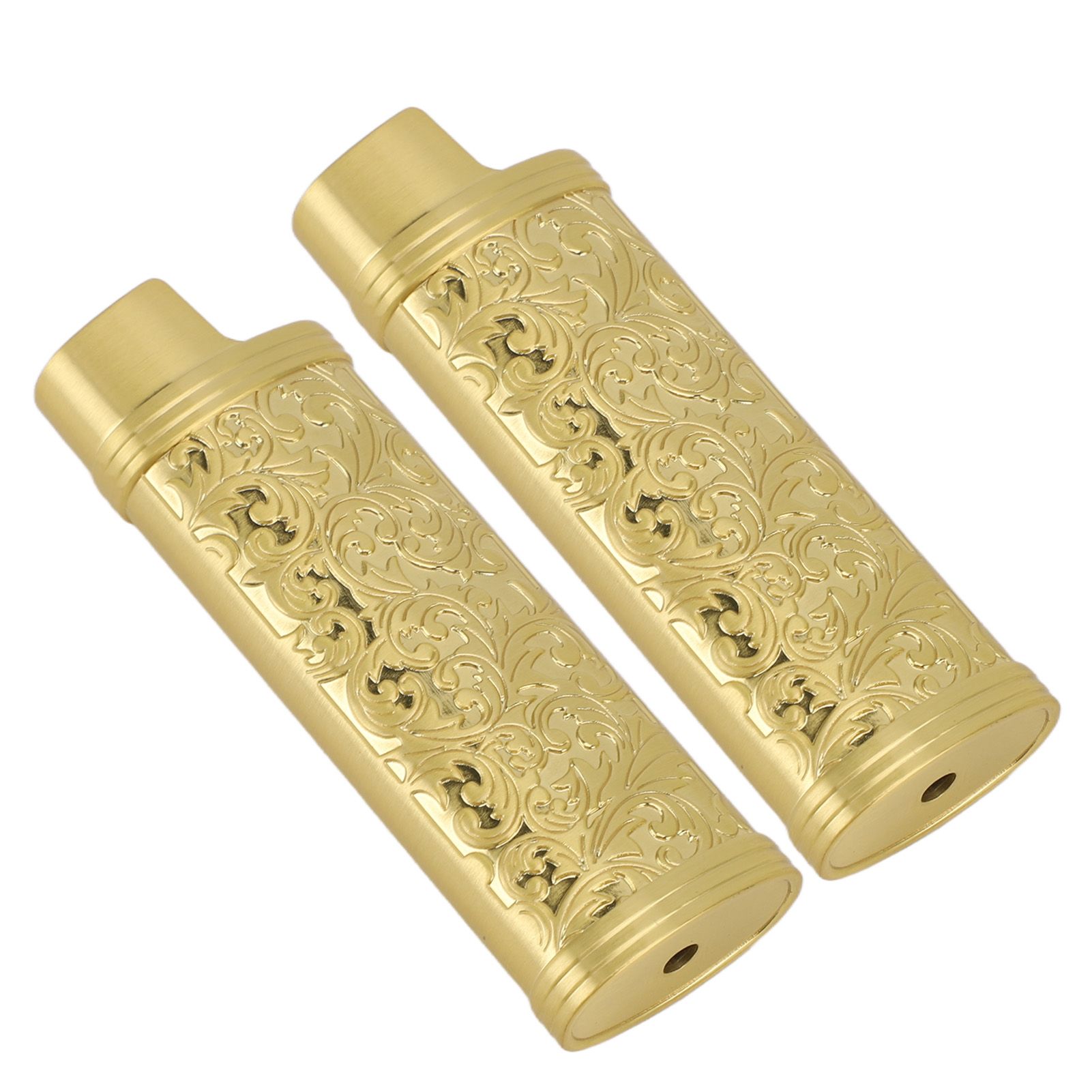 2PCS Lighter Case Cover Vintage Style Floral Stamped Zinc Alloy Shell for Lighter Protection Gold โ image 4