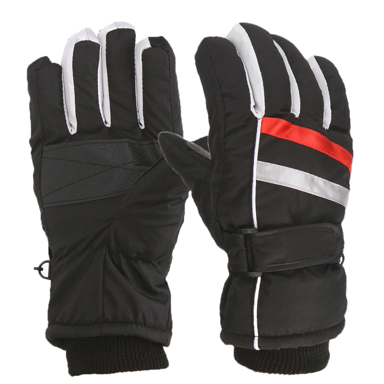 TAIAOJING Kids Winter Snow Ski Gloves Kids Winter Warm Windproof Cold Weather Outdoor Sports Gloves For Boys Girls Snow Gloves Ski Gloves One Size Z2 Black — image 2