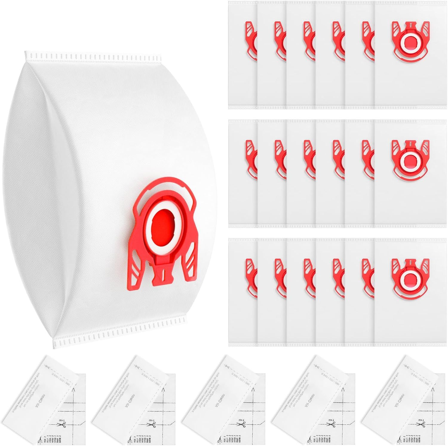 20 Pack 3D Airclean JM Vacuum Cleaner Bags Compatible with Miele JM Vacuum Cleaner, Compact C1, Compact C2, Complete C1, S241, S290, S300i, S500, S700, S4, S6