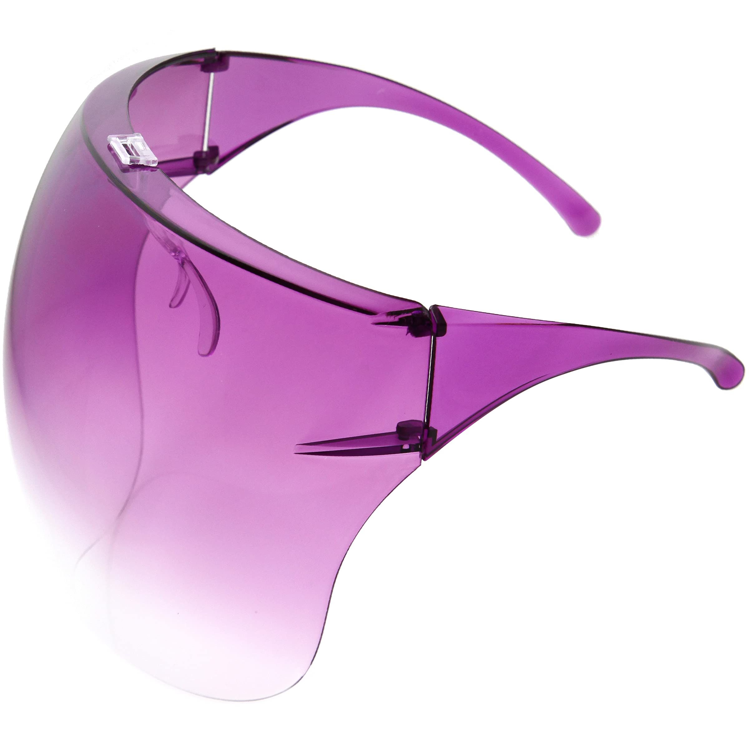 Gradient purple Tinted/Ombre Face Shield Full Cover Visor Glasses/Sunglasses (Full face goggles, protective face mask, splash proof) Amethyst/Fade — image 3