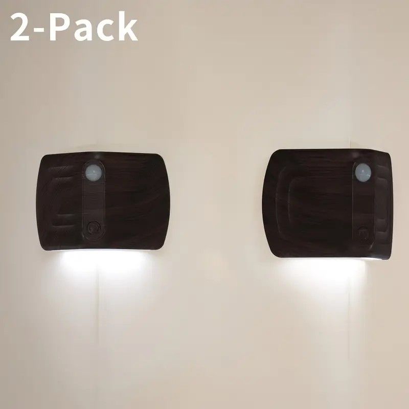 2PCS Magnetic induction corner night light, made of ABS and PVC for lightweight durability, three adjustable color temperatures, 120° motion sensing, USB-C