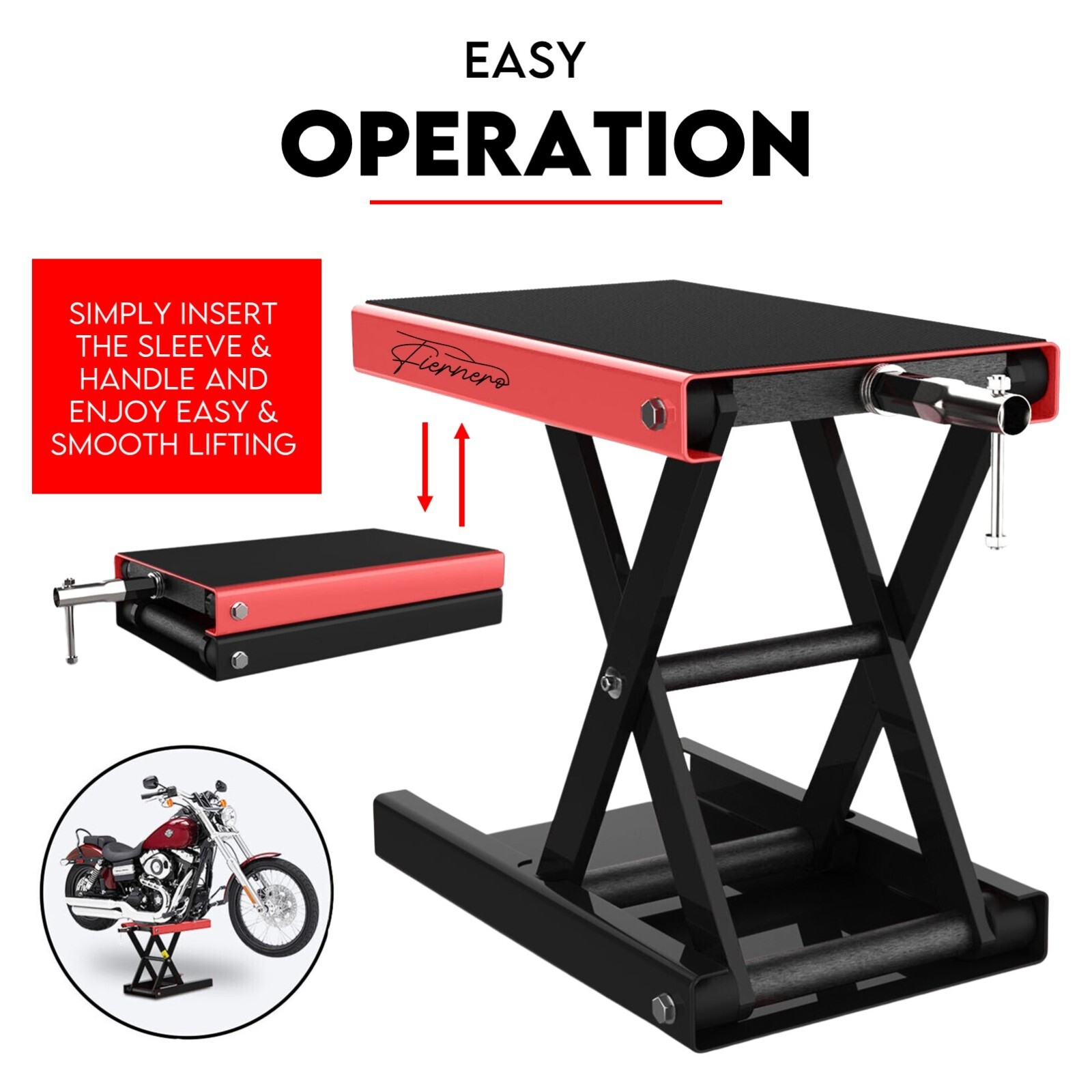 500kg Motorcycle Lift Scissor Jack Work Stand Motorbike Heavy Duty Bike — image 3