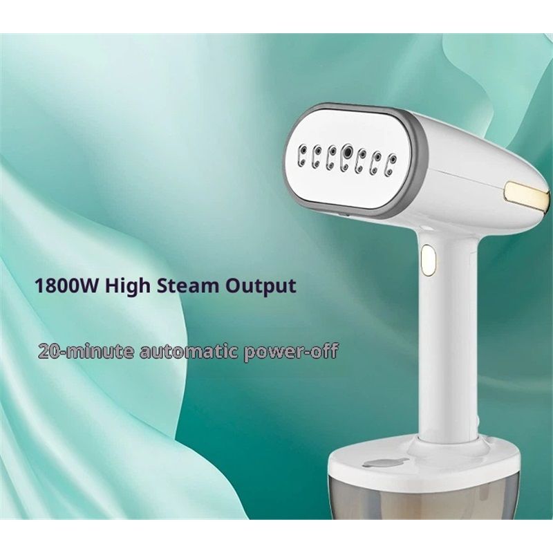 Powerful Handheld Fabric Steamer - 1800W with Fast Ceramic Heat-Up Plate, 2-in-1 Ironing & Wrinkle Remover, Steam Nozzle, Lint Brush - White, for US plug Only โ image 4