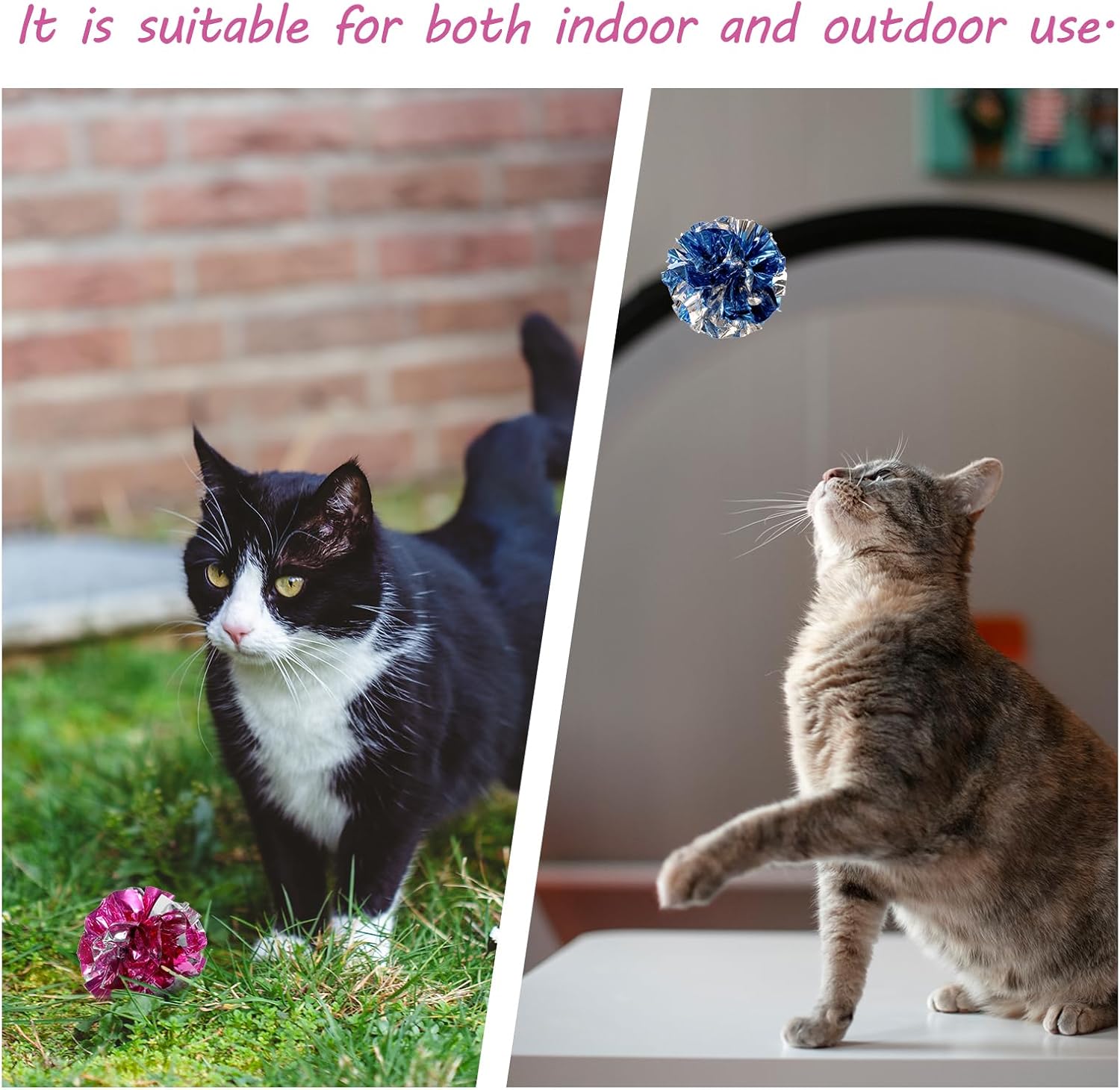 Vin Beauty 30 Pcs Cat Crinkle Balls Toy 2.36 Inch Interactive Crinkle Balls for Cats, Colorful Chew and Chase Training Activity Cat Toys for Indoor Kittens to โ image 4