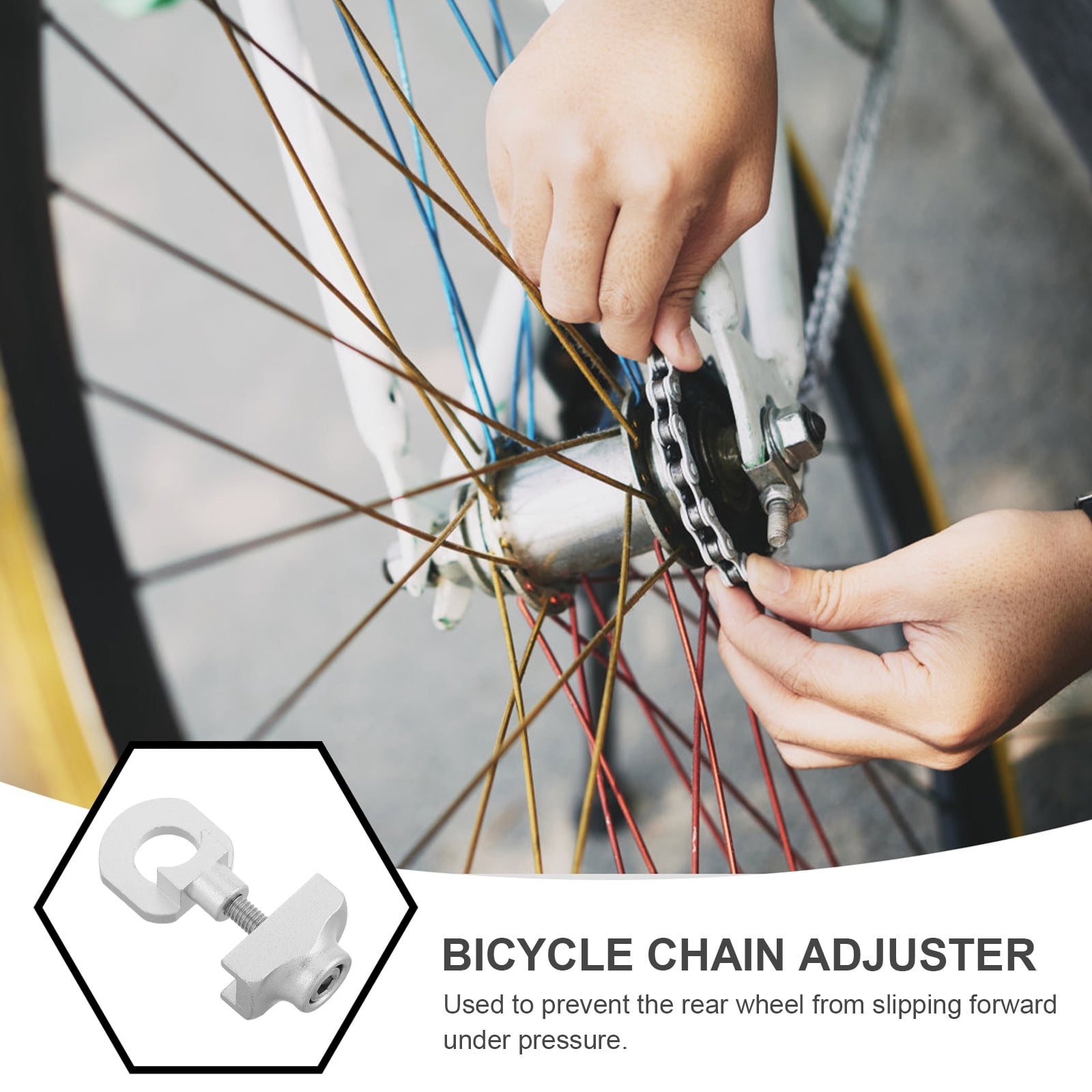 1Set Mini Bike Chain Tensioner Aluminum Alloy Compact Design for Single-Speed Bicycles 1.4x0.8x0.7in โ image 3