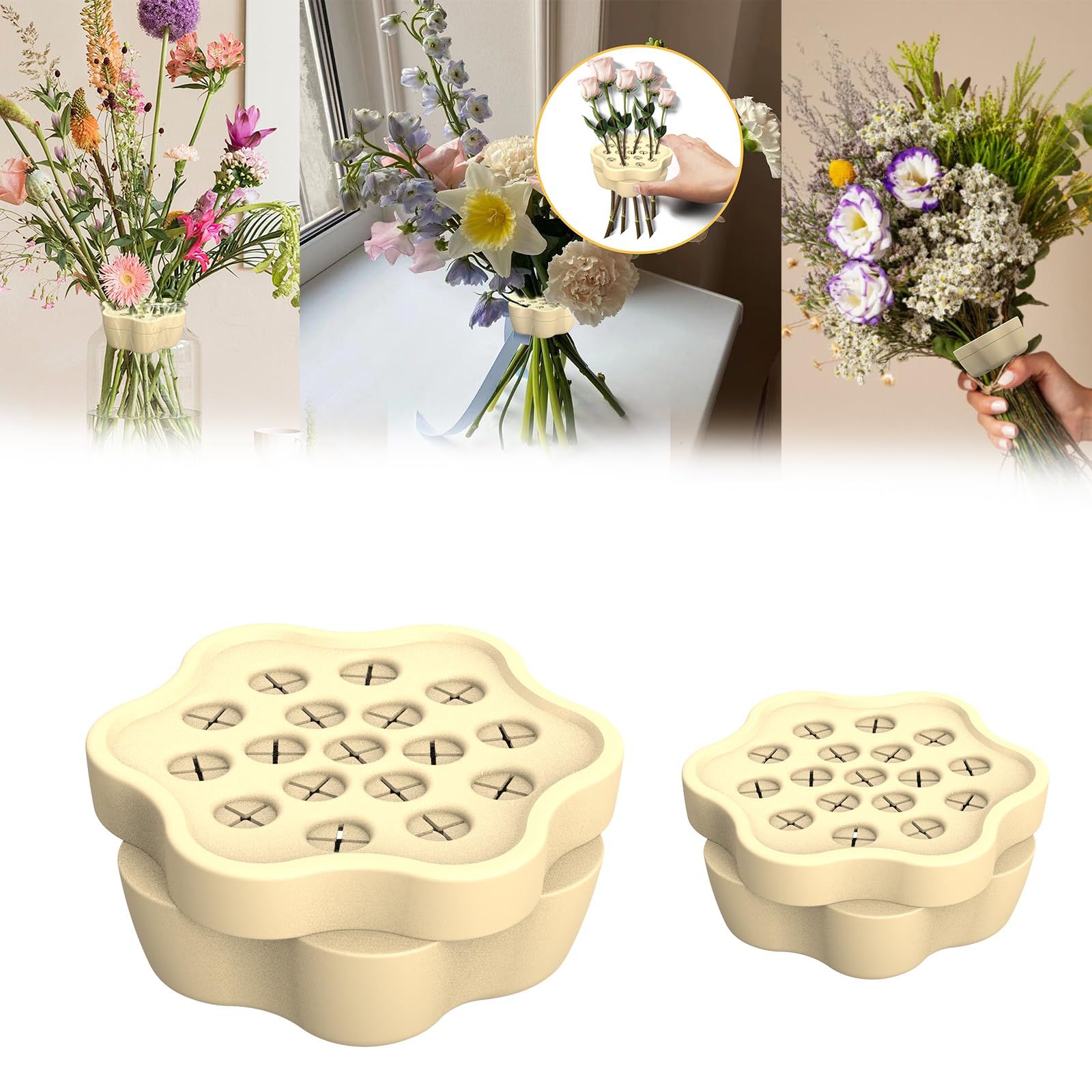 Silicone Flower Bouquet Holder, Spiral Ikebana Stem Holder for Flowers, 3.5inch Floral Arrangement Tool,Twister Spiral DIY Flower