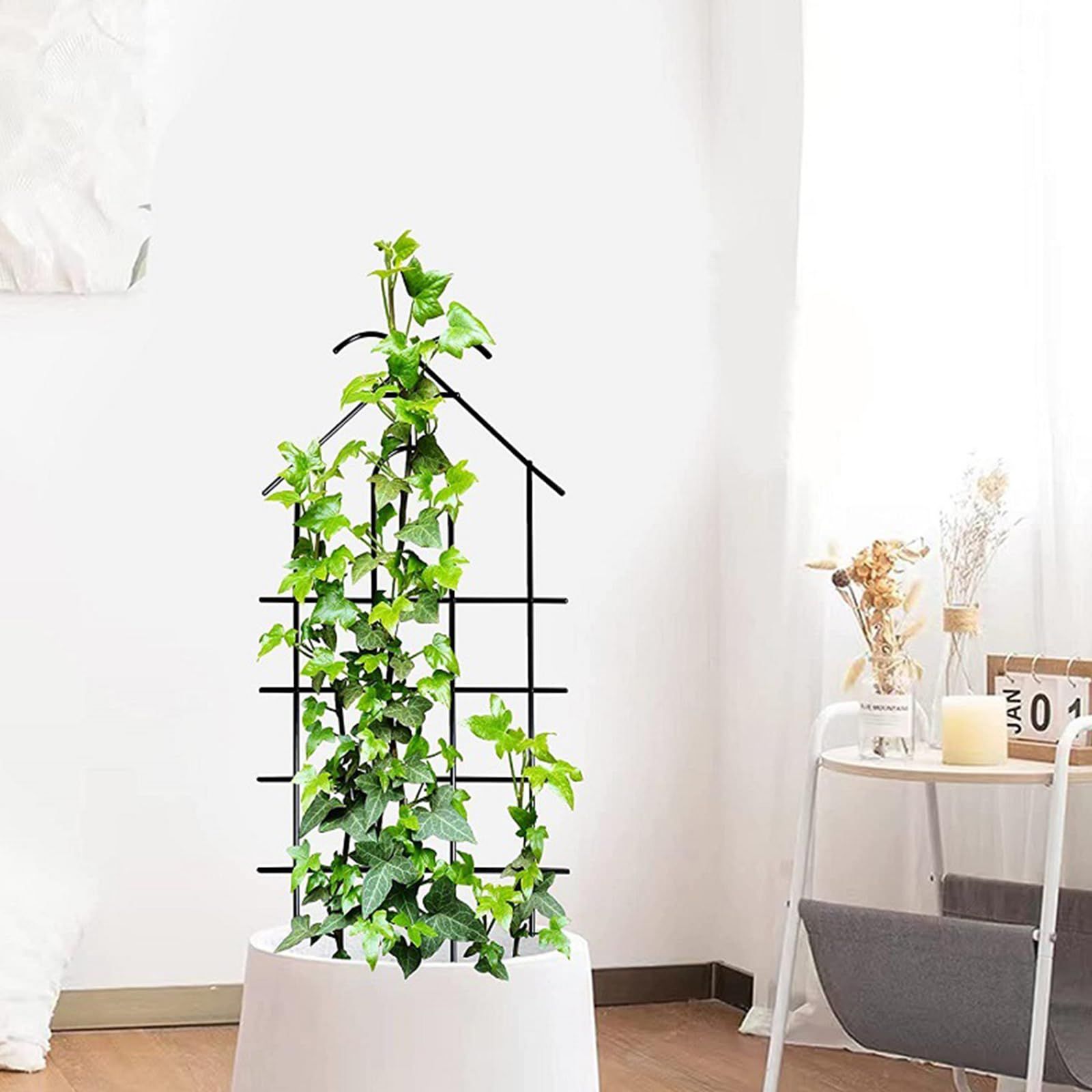 Plant Stand Plaids Metal Plant Trellis Small Plant Trellis Climbing Up Support Poles for Indoor Outdoor Garden Flower — image 3