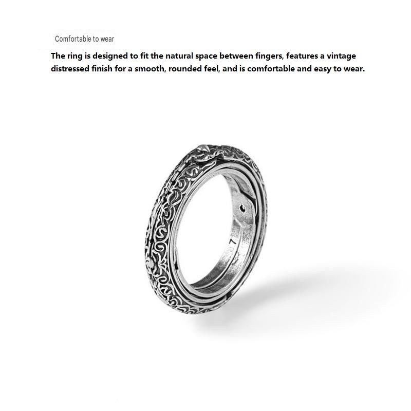 Silvery US 7 Transformable Astronomical Sphere Ring - Alloy - 2-in-1 Ring and Pendant Design, Rotating Globe Structure, Retro Cosmic Style, Unisex Fashion โ image 6