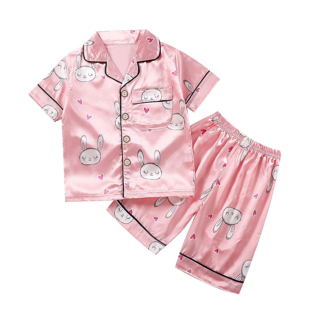 Beifujia Kids Ice Silk Cartoon Pajamas Set 2131-ice silk beige puppy home clothes 110cm โ image 6