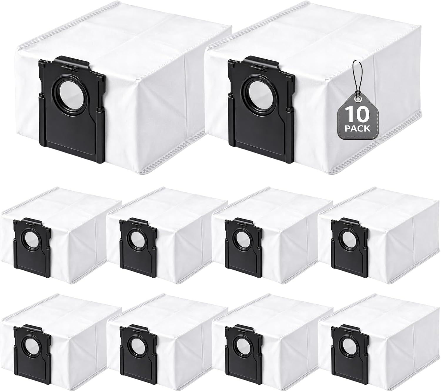 10-Pack 4-Liter Dust Bags Compatible with Dreame D10 Plus Gen 2 Robot Vacuum (RLD32GD), 10 × 4L Disposable Replacement Vacuum Bags