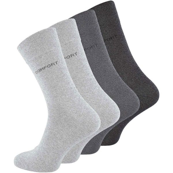 Dark Grey Loose Elastic Socks 8-Pack for Sensitive Legs, Piqué Woven Comfort Band for Even Pressure, Size 39-42 for Men and Women — image 3