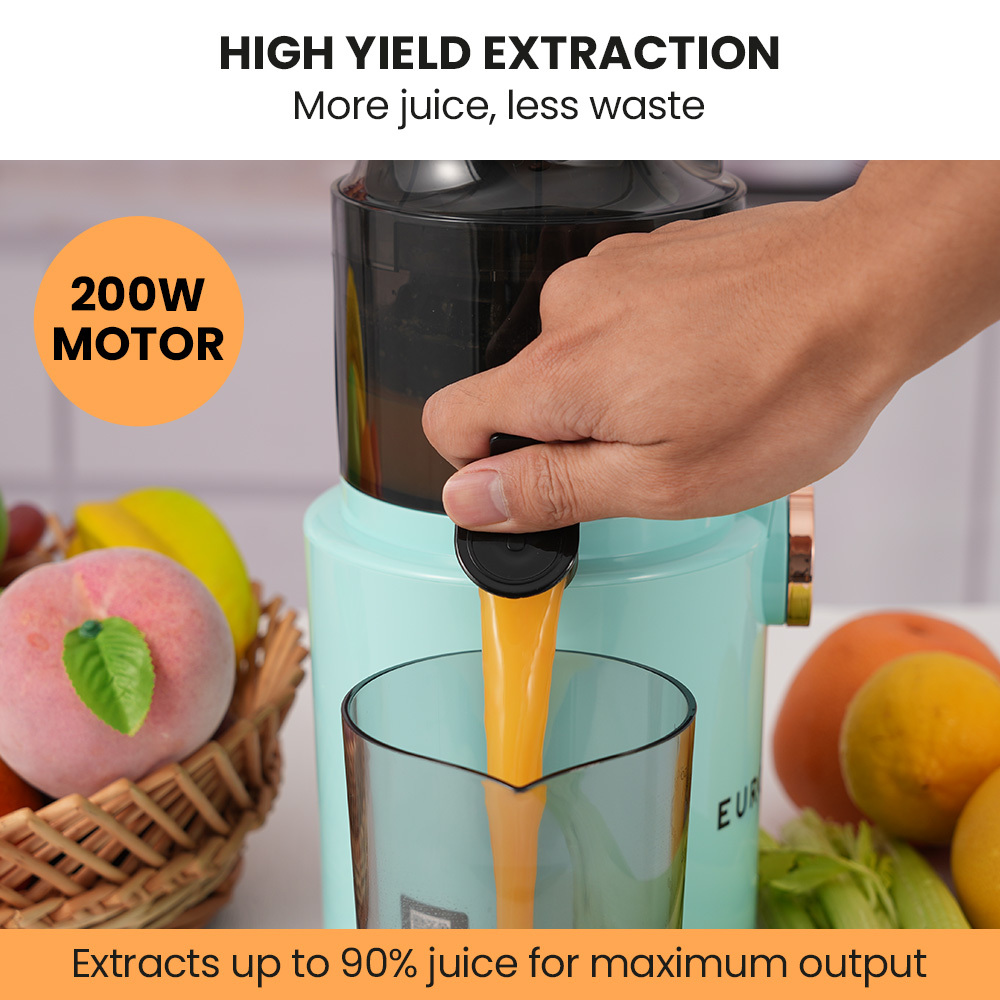 EUROCHEF Cold Press Slow Juicer Machine, Large Chute, 200W, Seafoam Green โ image 4