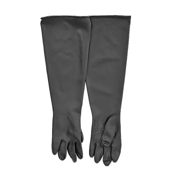 Rubber Sandblasting Gloves 60 cm Length for Sandblasting Cabinets, Cotton Lined Abrasion Resistant Sleeves with Rough Surface for Secure Grip in Heavy-Duty โ image 2