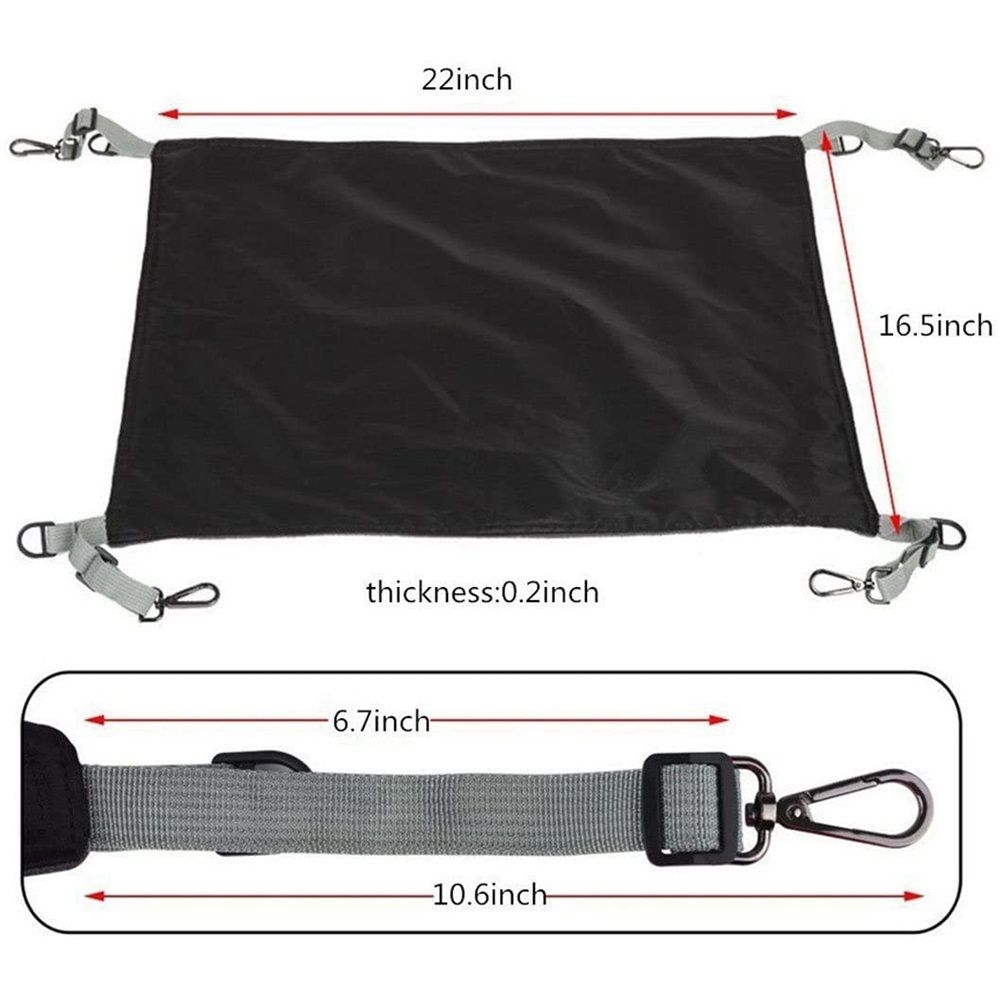 Cat Hammock for Cage - Hanging Washable Soft Outdoor Mat, Waterproof Cooling Bed for Large Kittens 16.5*22 in (Black) — image 3
