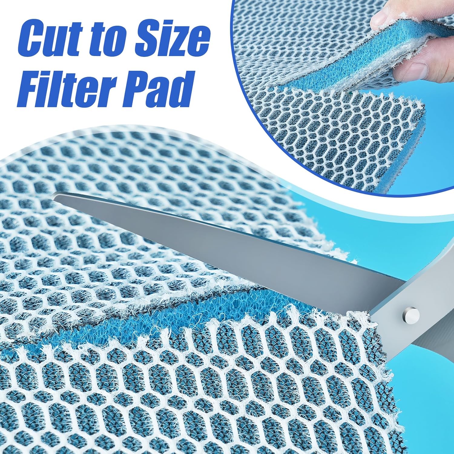 Aquarium Filter Sponge 8-Layer Filter Media Pad, Cut-to-Size Foam Floss for Fish Tank Sump Pond (16" x 12" x 0.6") — image 6