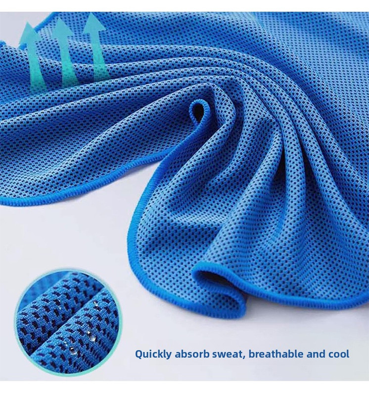 Grey Instant Cooling Hooded Towel U-Shaped Sun Protection Quick Dry Scarf with Carabiner Pouch for Local Outdoor Sports and Gym Workouts โ image 6