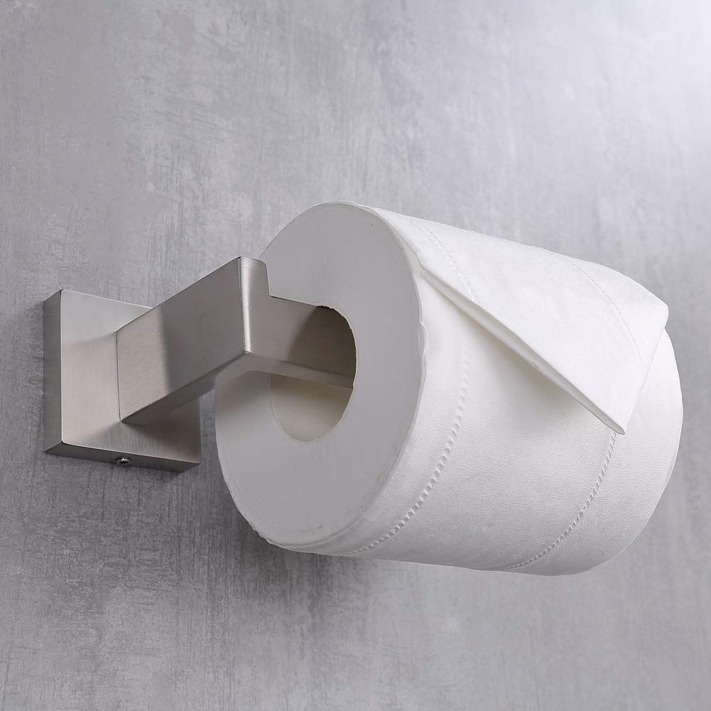 Toilet Paper Holder Brushed Nickel, Toilet Tissue Roll Holders Dispenser and Hangers Wall Mounted for Bathroom & Kitchen — image 3