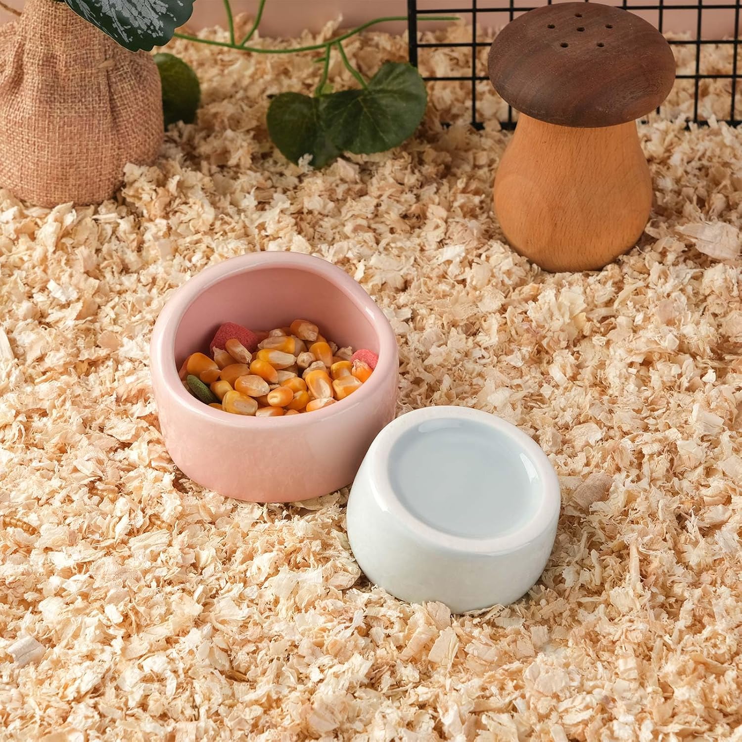 4 Pack Small Hamster Food Bowl Ceramic Guinea Pig Food Dish No Spill Hamster Food and Water Bowl Small Animal Food Bowl for Chinchilla Hedgehog Hamster Gerbil โ image 4