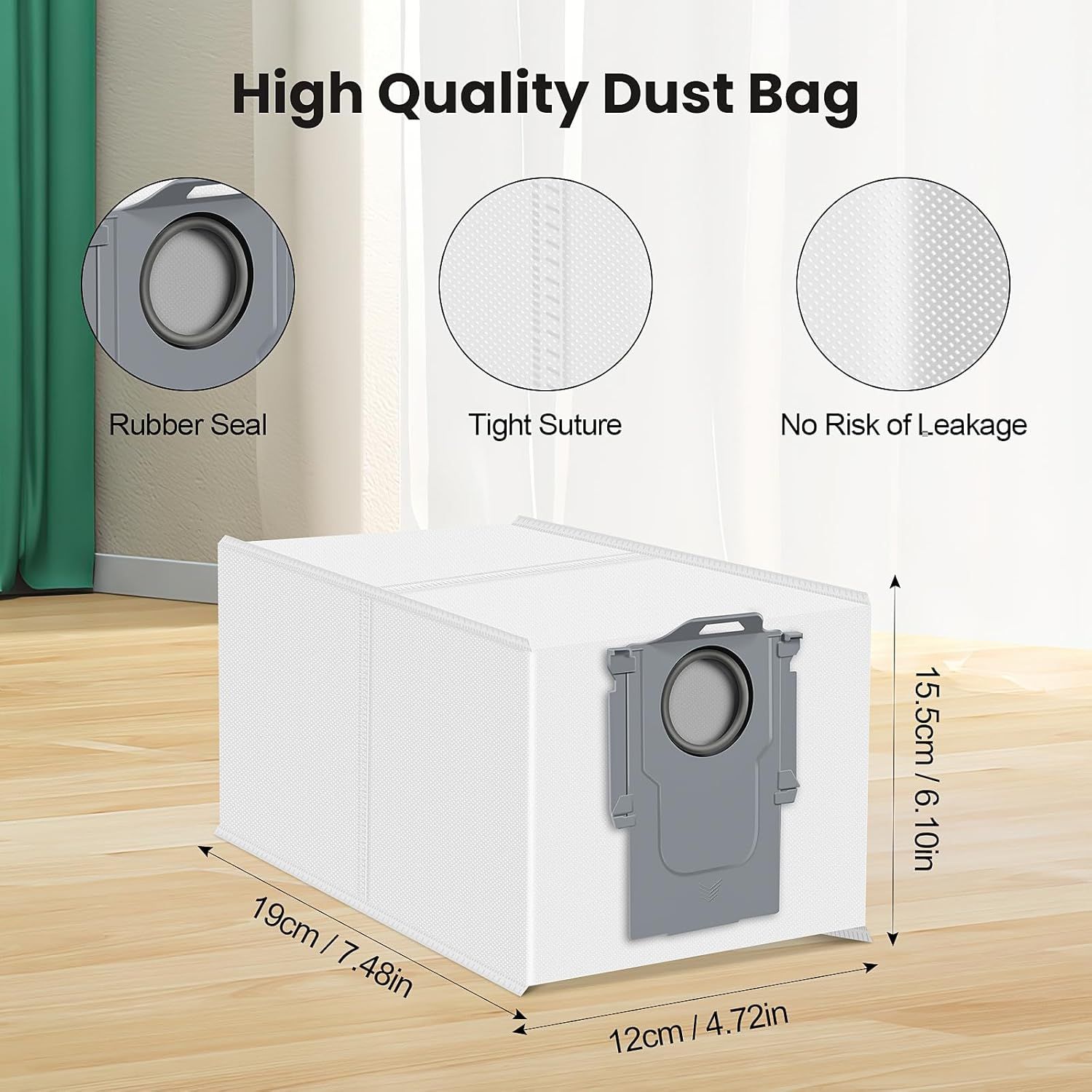 24 Pack Qrevo Dust Bags or QV 35A/Saros 10R/Qrevo S/Qrevo Pro/Qrevo Plus/Qrevo Master/Qrevo Slim/Qrevo Curv/Qrevo Edge/S8 MaxV Ultra Robot Vacuum, 3L Large — image 2