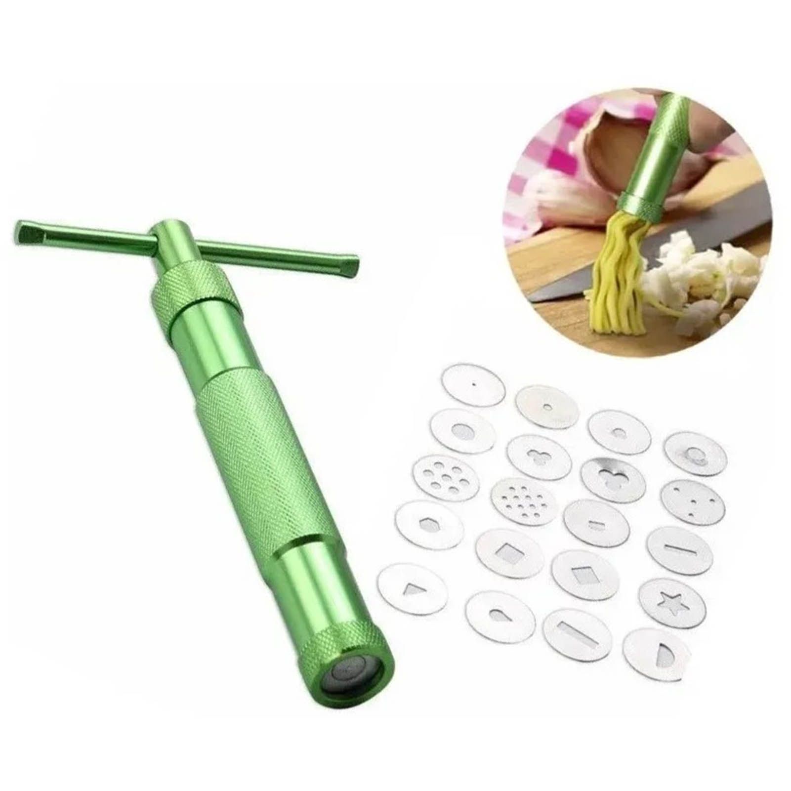 Green Clay Extruder Stainless Steel Clay Extruder Fondant Cake Sculpture Polymer Clay Tools Cake Decorating Tools โ image 5
