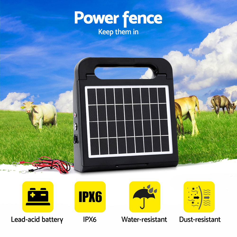 Giantz 5km Electric Fence Energiser Solar Energizer Charger Farm Animal 0.15J โ image 4
