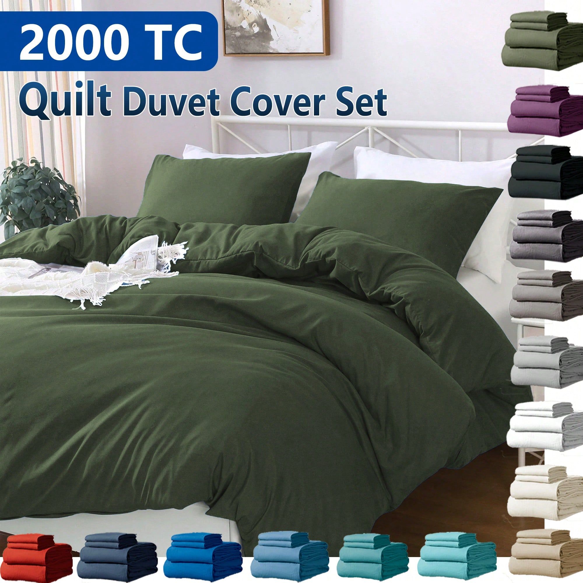 Hotel Soft Microfiber Duvet Cover Set-2000TC Quilt Cover Set & Pillowcases -1 Donna Cover Zipper Closure & 1 x Pillowcases-Breathable Bedding - Wrinkle, Fade
