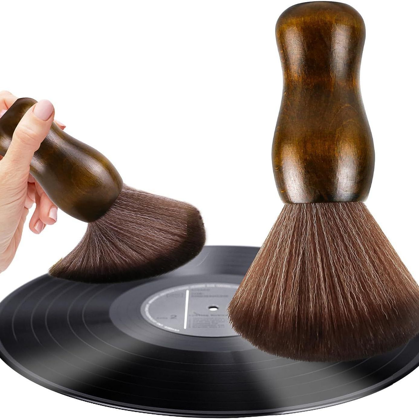 Records Cleaner Brush - Audio Record Cleaner Brush - Anti Static Dust Cleaning Record Brush - Wooden Soft Brush