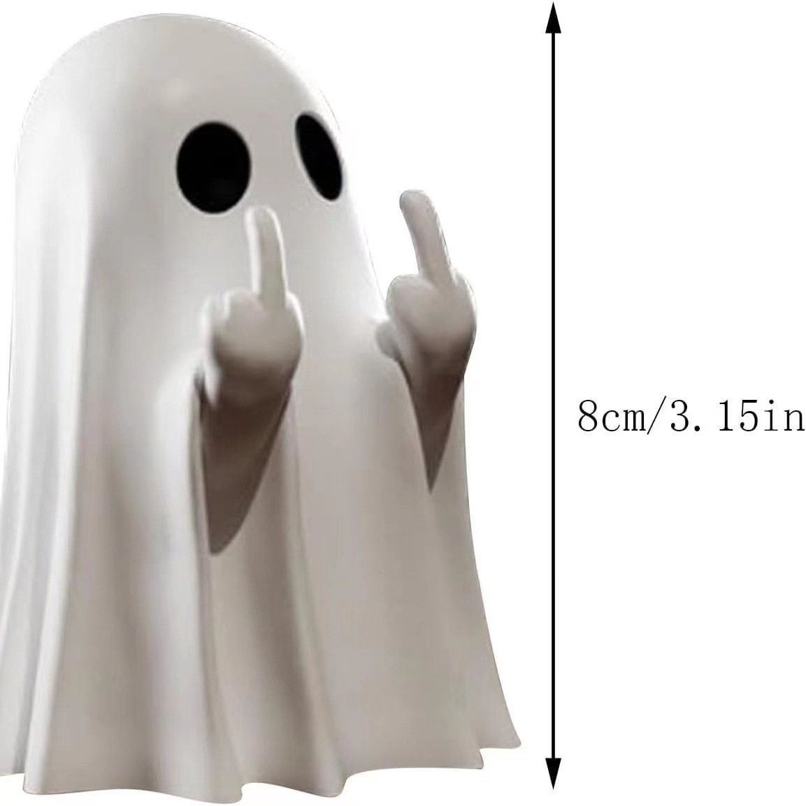 Creative Resin Middle Finger Ghosts Halloween Decorations 8CM Crafts Bat Ghost Compatible with Spranks Garden Decor — image 6