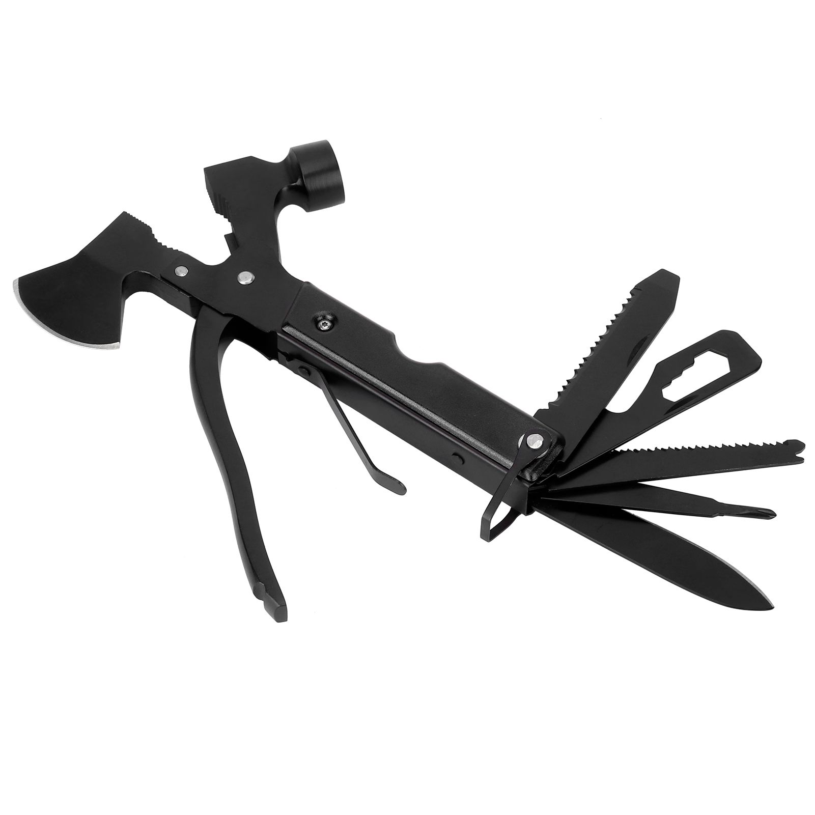 15In1 Axe Hammer MultiFunctional Camping Survival Screwdrivers Pliers Bottle Opener(Black ) โ image 2