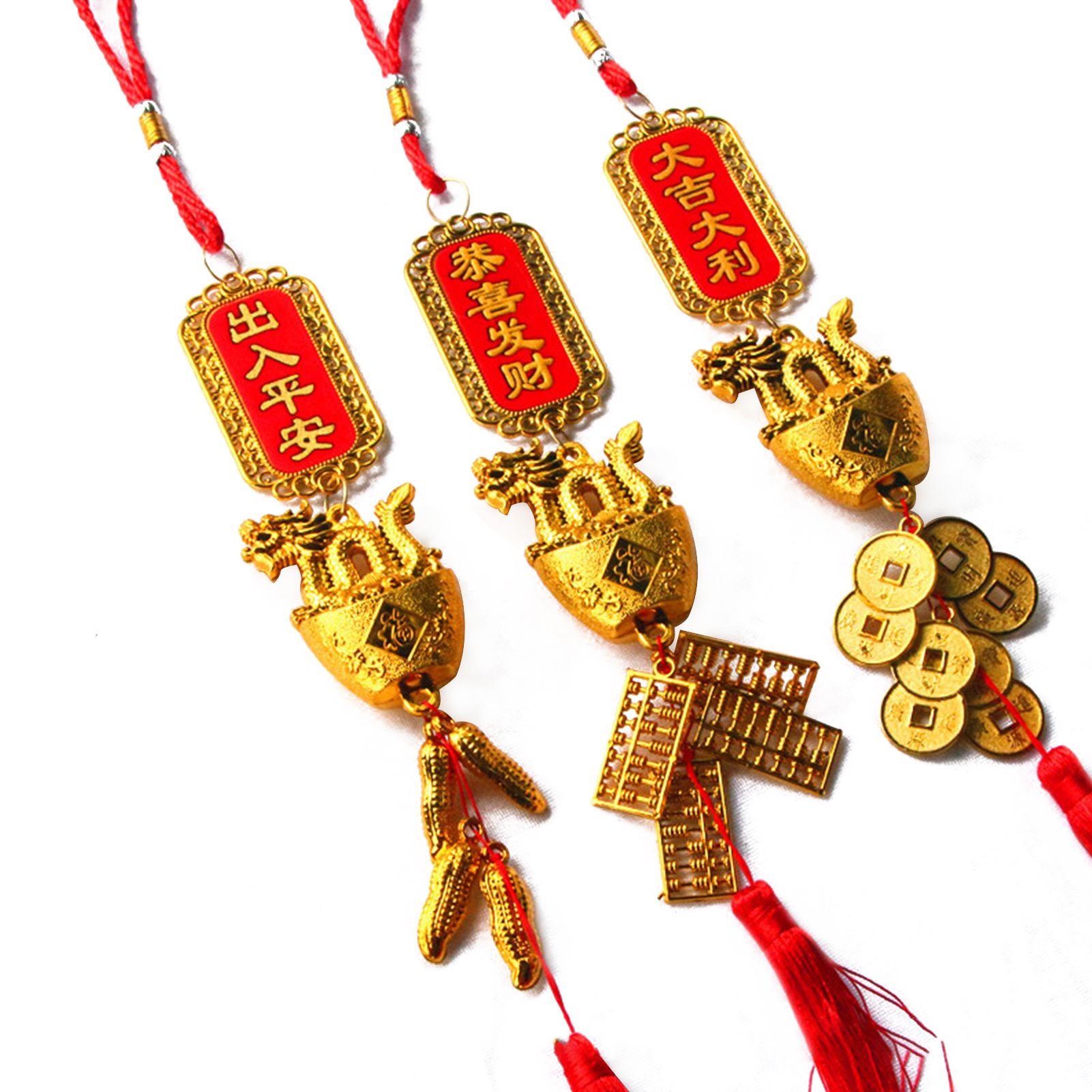 Hanging Plated Pendant Decoration Dragon Charm Year of The Dragon Hanging Ornament for Car Home Office โ image 3