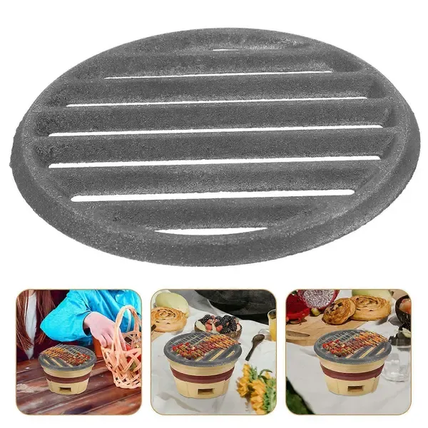 Cast Iron BBQ Fire Grate Replacement, Even-Heat Cooking Grate for Outdoor Grills, Camping Stoves and Fire Pits, Grey, 16 cm — image 2