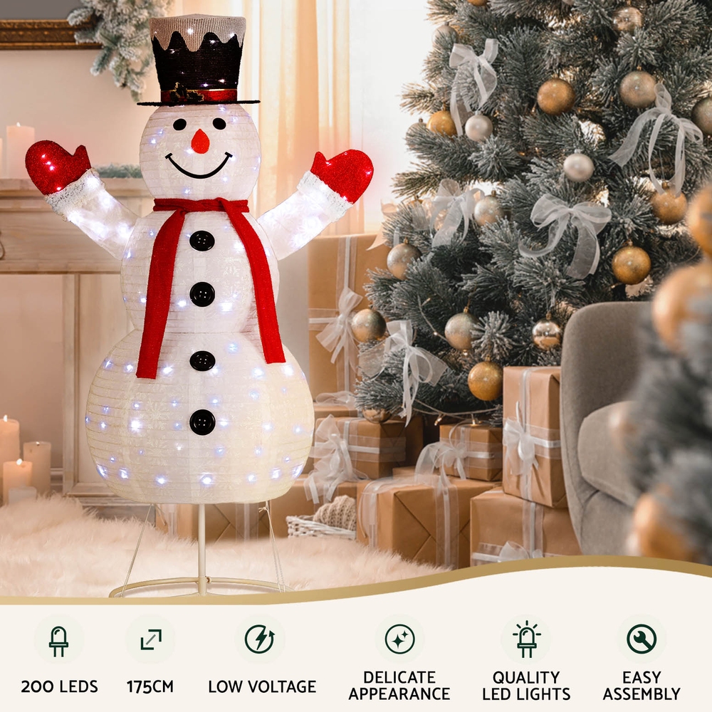 Jingle Jollys Christmas Lights 200 LED 175cm Fairy Light Snowman Decorations — image 4
