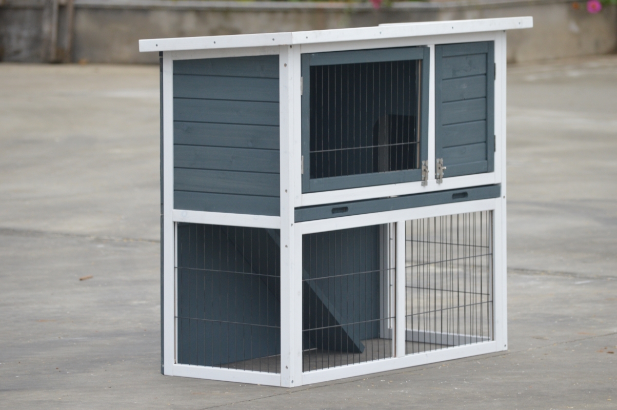 YES4PETS L Double Storey Rabbit Hutch Guinea Pig Cage, Ferret cage W Pull Out Tray