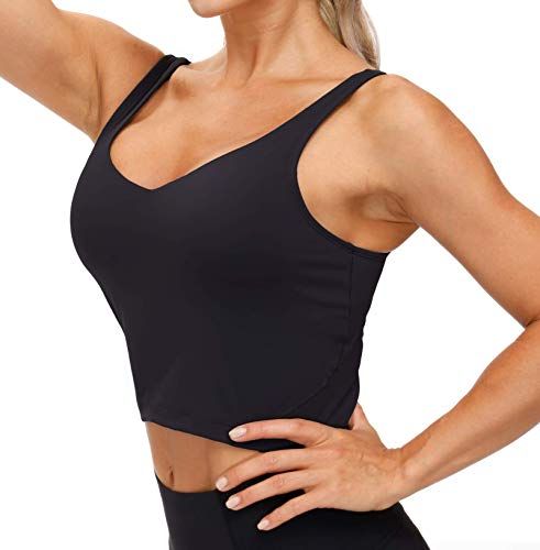 Low-Impact Active Crop Tank for Yoga, Gym, Workout, and Daily Fitness Activities, L (Black) — image 5