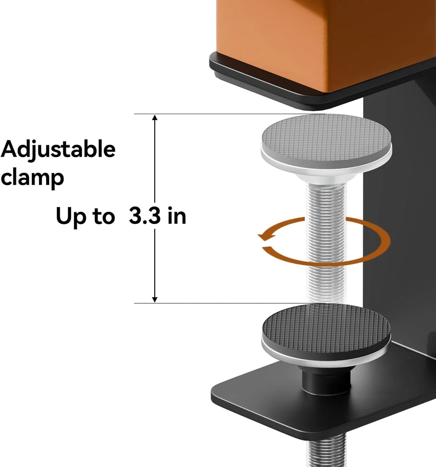 12 Inch Adjustable Bird Bath Bowl with Deck Mount, Tool Free Setup for Balcony Railing and Outdoor Garden, Brown — image 5