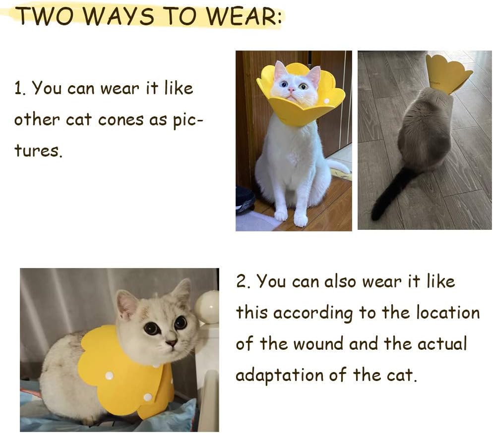 Adjustable Soft Comfortable Cat Collars - Pack of 2, Yellow and Orange, Medium Size - Pet Neck Protection Accessories — image 2