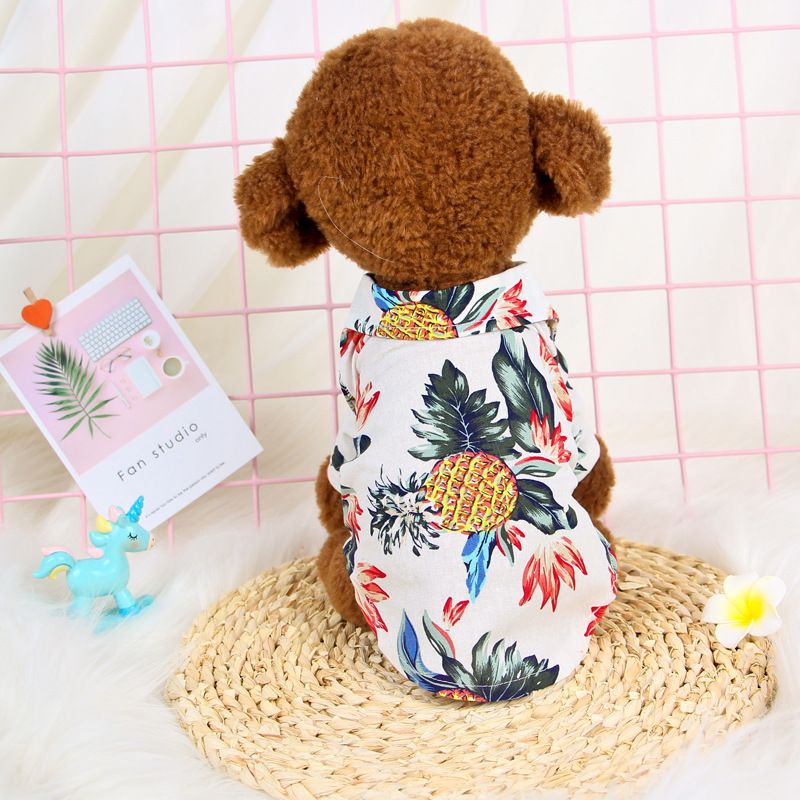 Pet Shirt Hawaii Print Odd Pet Dog Cat Hawaii White